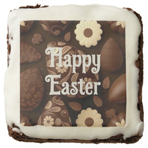 Easter chocolate eggs illustration brownie