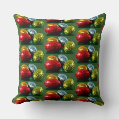 Easter Chocolate Foil Egg Pattern Throw Pillow