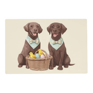 Easter Chocolate Labrador Retriever Dogs Placemat