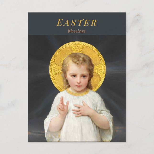 Easter Christ child blessing by Émile Munier Holiday Postcard (Front)