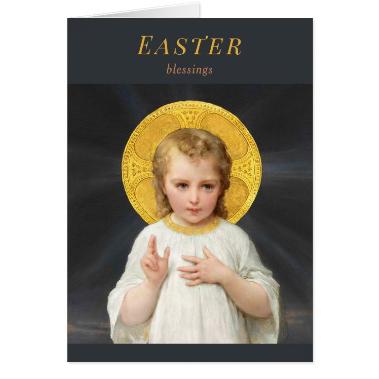 Easter Christ child blessing &#201;mile Munier Card