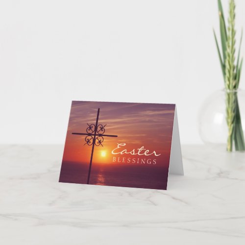 Easter Christian Cross greeting card