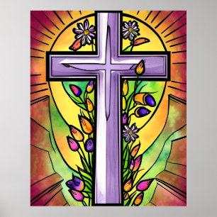 Easter Christian Cross Poster