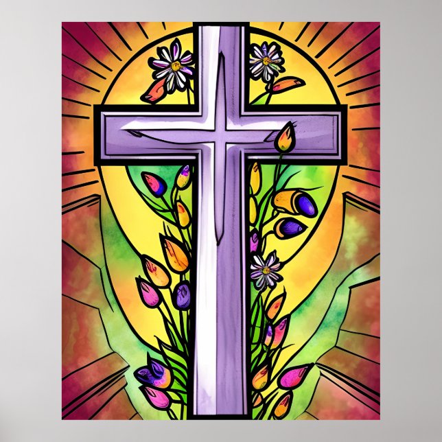 Easter Christian Cross Poster (Front)
