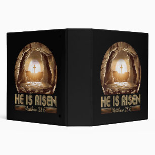 Easter Christian He is Risen Jesus  3 Ring Binder