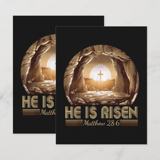 Easter Christian He is Risen Jesus  Announcement (Front/Back)