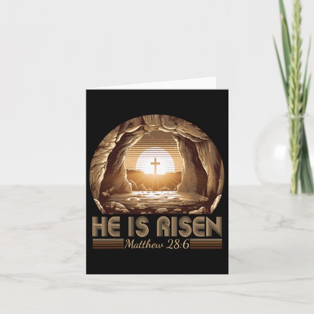 Easter Christian He Is Risen Jesus Empty Tomb Men  Card (Front)