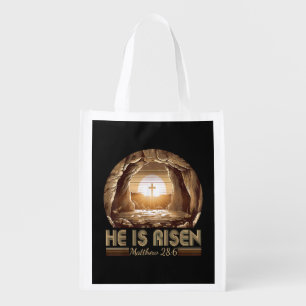 Easter Christian He is Risen Jesus Grocery Bag