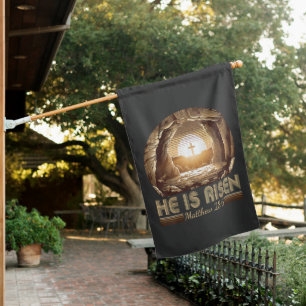 Easter Christian He is Risen Jesus House Flag
