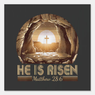 Easter Christian He is Risen Jesus Sign
