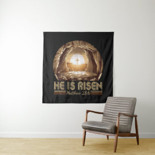 Easter Christian He is Risen Jesus Tapestry