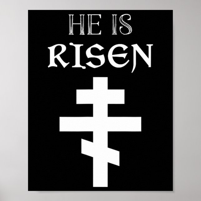 Easter Christian He Is Risen Resurrection Orthodox Poster (Front)