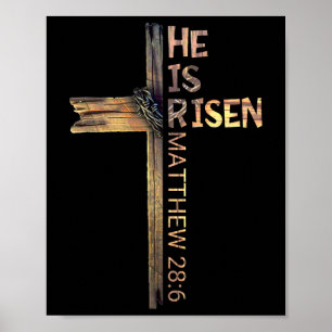 Easter Christian He Is Risen Sun Resurrection Men  Poster