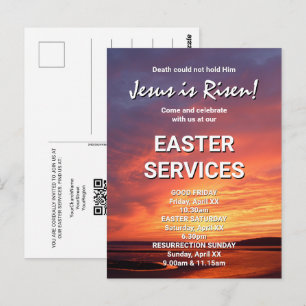 Easter Church Services JESUS IS RISEN Postcard
