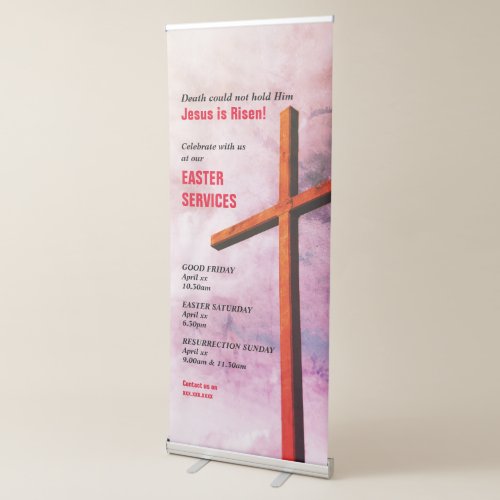 EASTER CHURCH SERVICES  Jesus is Risen Retractable Banner