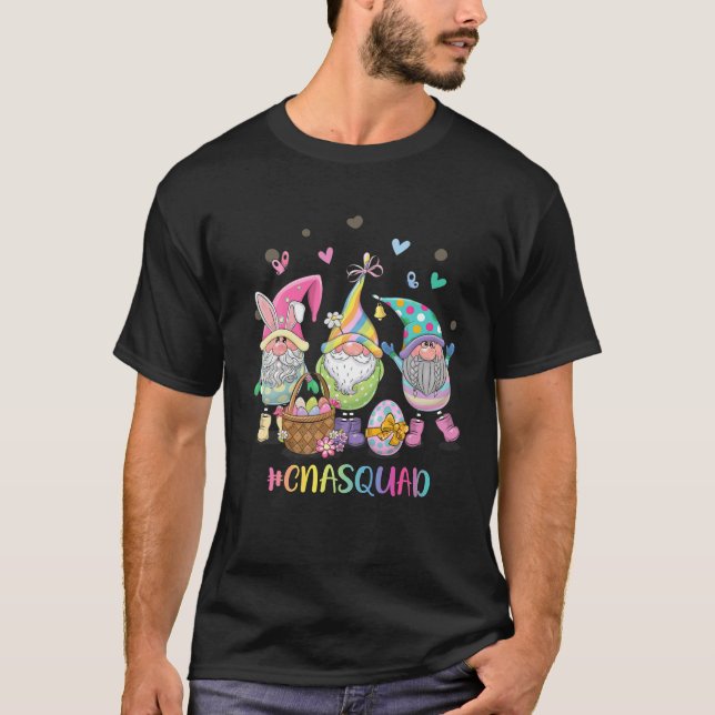 Easter CNA Squad Gnomes Happy Easter T-Shirt (Front)