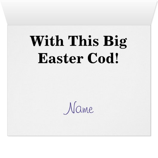 Easter Cod Funny Greeting Card (Inside Horizontal (Bottom))