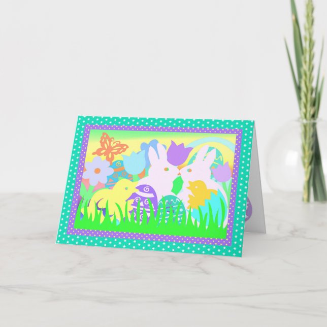 Easter collage cutout II Holiday Card (Front)