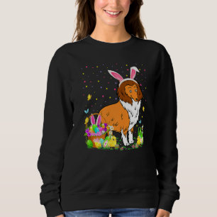 Easter Collie Dog Bunny Egg Hunting Collie Easter Sweatshirt