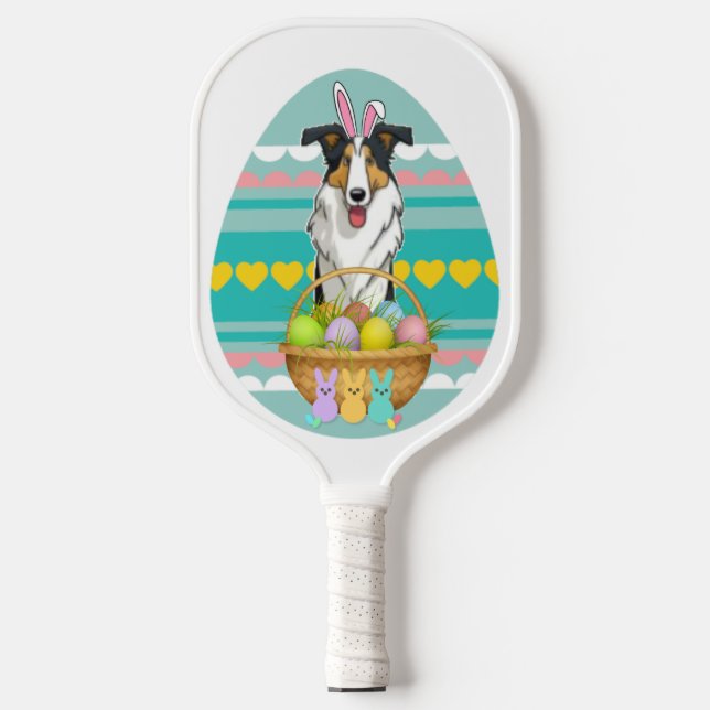 Easter Collie Pickleball Paddle (Front)