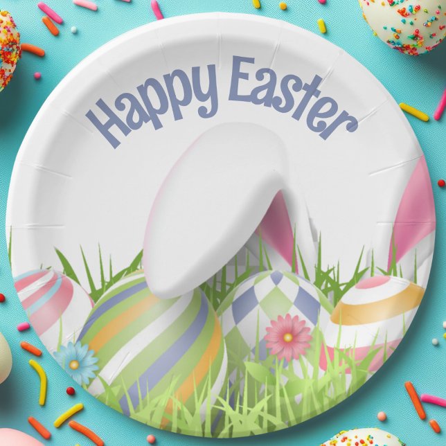 EASTER Colored Eggs Bunny Ears  Paper Plates (Creator Uploaded)