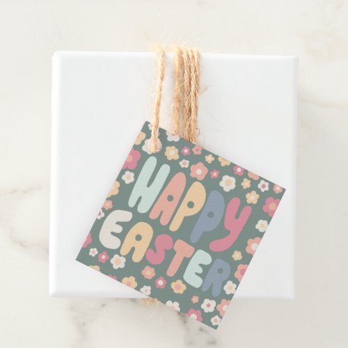 EASTER Colorful Daisies Floral Retro Modern CUSTOM Favor Tags