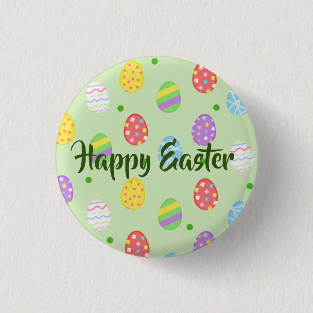 Easter colorful Eggs Festive   Button (Front)