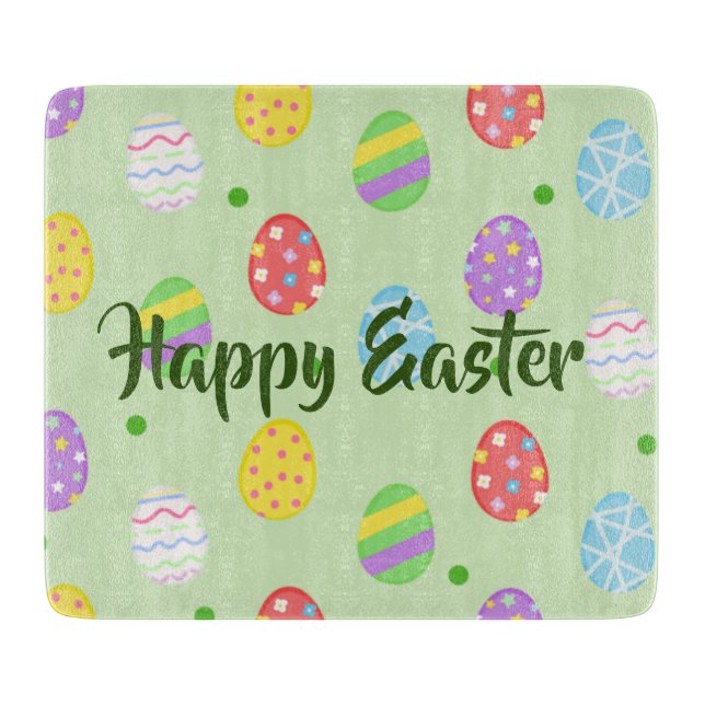 Easter colorful Eggs Festive Cutting Board (Front)