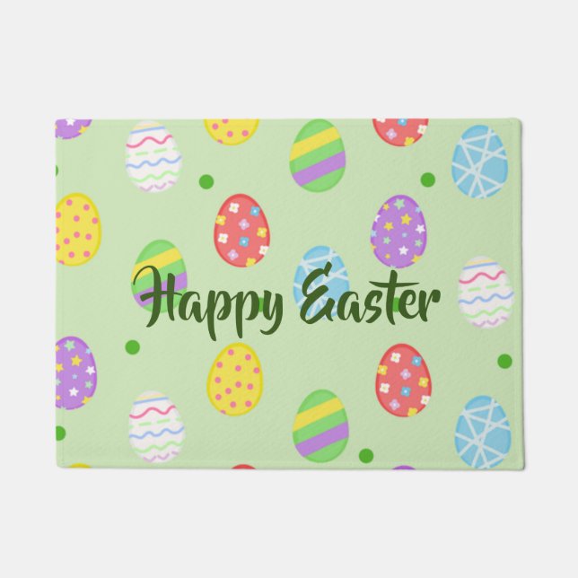 Easter colorful Eggs Festive        Doormat (Front)