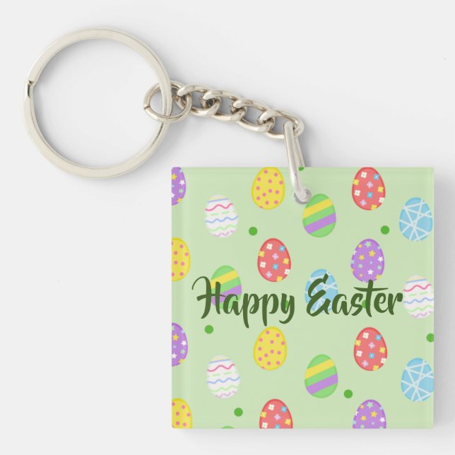 Easter colorful Eggs Festive     Keychain (Front)