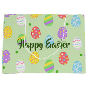 Easter colorful Eggs Festive Large Gift Bag