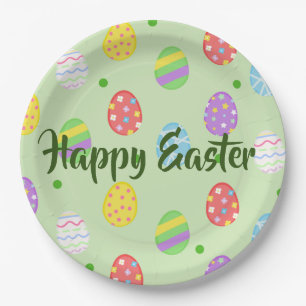Easter colorful Eggs Festive   Paper Plates