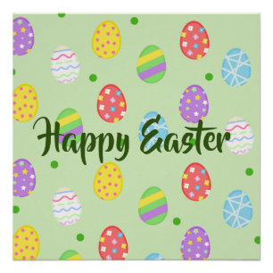 Easter colorful Eggs Festive Poster