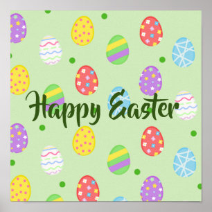 Easter colorful Eggs Festive Poster