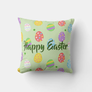 Easter colorful Eggs Festive     Throw Pillow