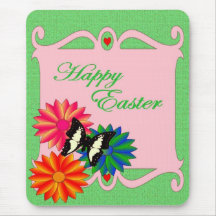 Easter Colorful Flowers and Butterfly