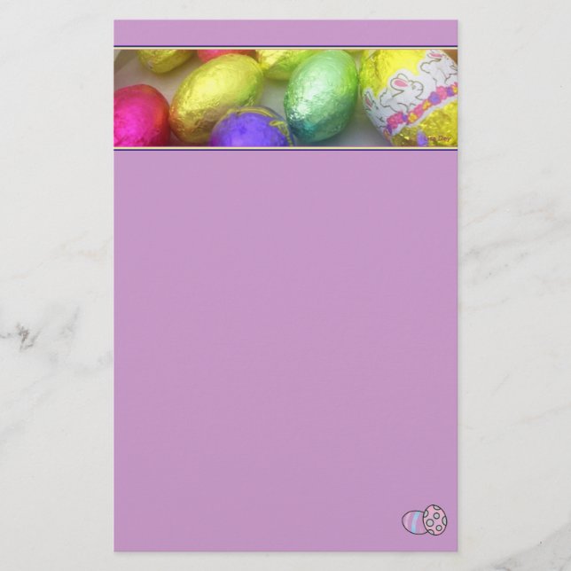 'Easter Colors' Stationery (Lavender) (Front)