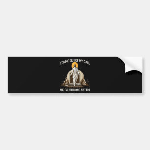 Easter Coming Out My Cave Jesus Bumper Sticker