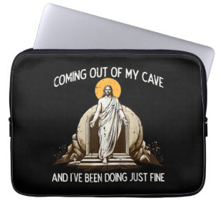 Easter Coming Out My Cave Jesus Laptop Sleeve
