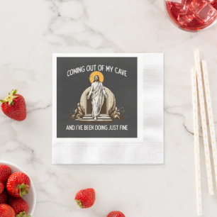 Easter Coming Out My Cave Jesus Napkins