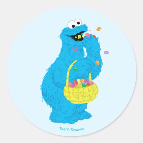 Easter Cookie Monster Classic Round Sticker
