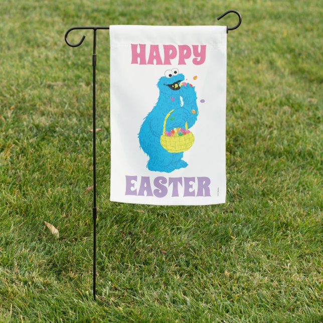 Easter Cookie Monster Garden Flag (In SItu)