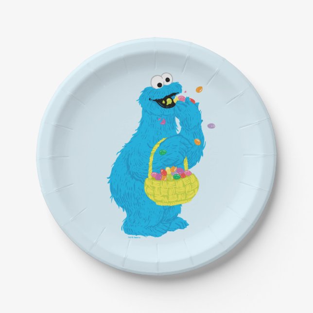 Easter Cookie Monster Paper Plates (Front)