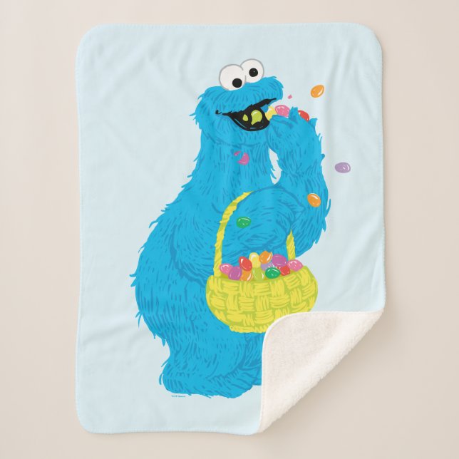 Easter Cookie Monster Sherpa Blanket (Front)