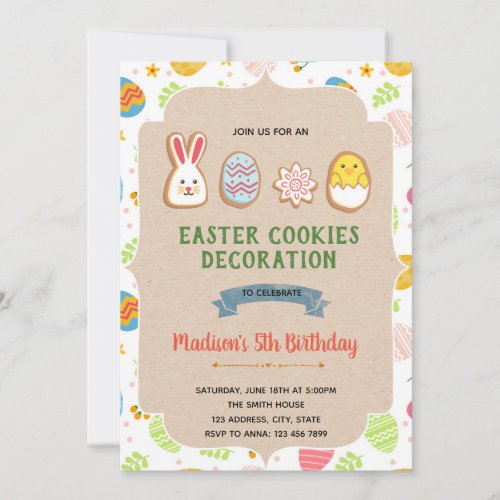 Easter cookies decoration birthday Invitation