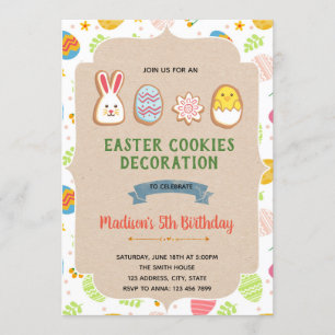 Easter cookies decoration birthday Invitation