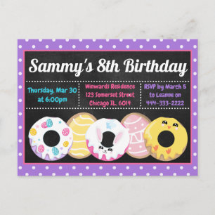 Easter Cookies Donuts and Sweets Birthday Party Postcard