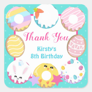 Easter Cookies Donuts and Sweets Party Square Sticker