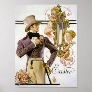 Easter cover of Beau Brummel, 1925 by Leyendecker Poster