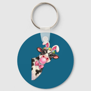 Easter cow cute easter cow spring women girls keychain